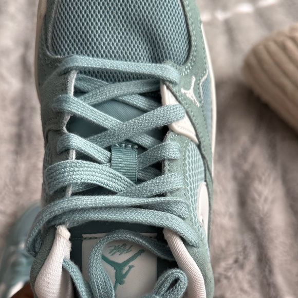 Nike Air Jordan Women's Teal and White Sneakers - Picture 5 of 7